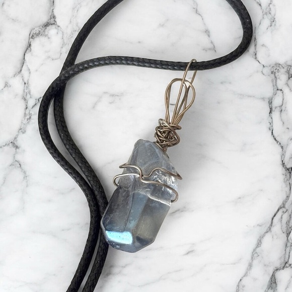 5 For $25💫Wrapped Smoke Blue Quartz Pendant - Picture 3 of 3